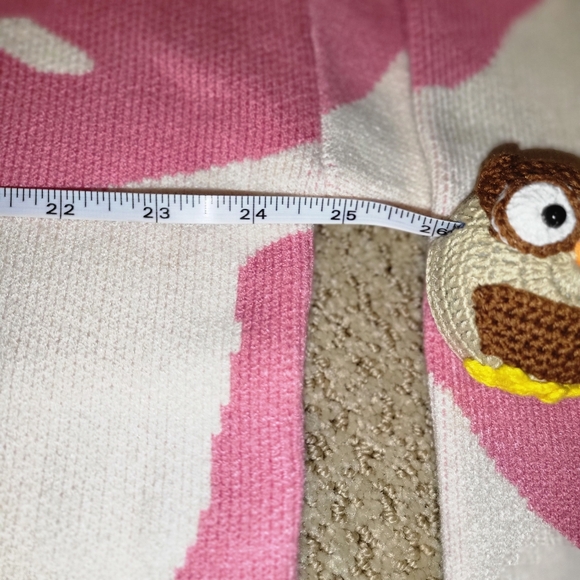 NWT Moon & Madison Smiley NEW Oversized 24.5 PTP Sweater Pink & White Size M… - Picture 9 of 11